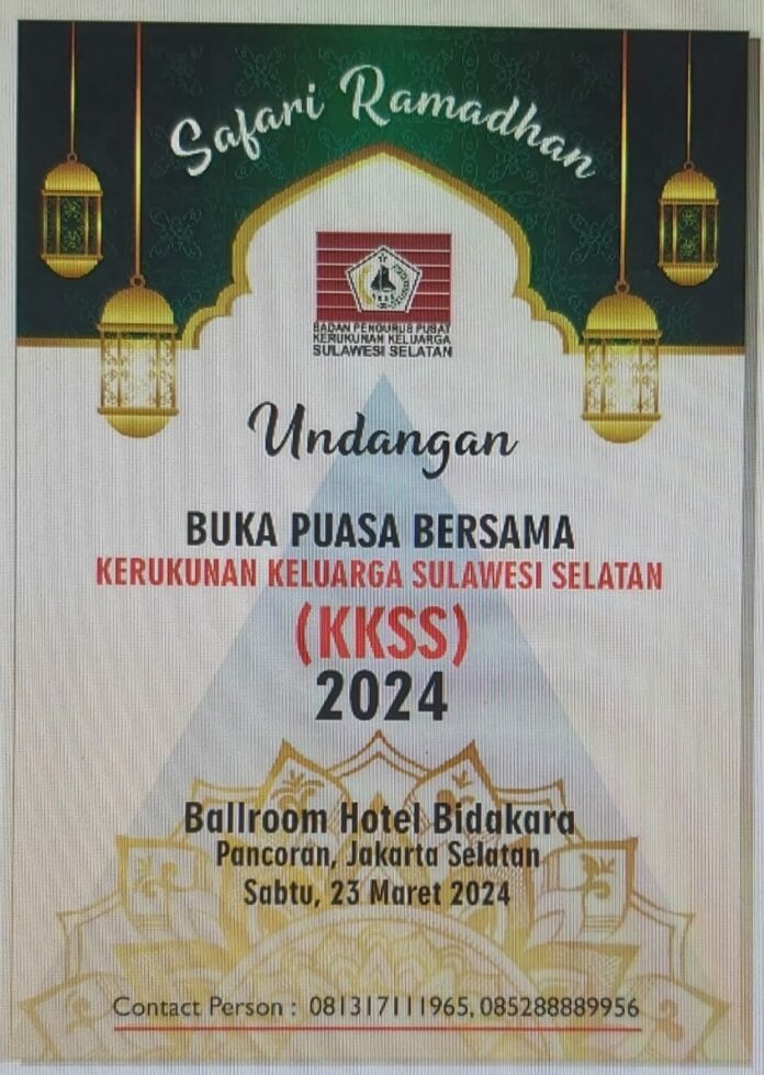 Safari Ramadhan: Undangan Buka Puasa Kerukunan Keluarga Sulawesi Selatan (KKSS) 2024